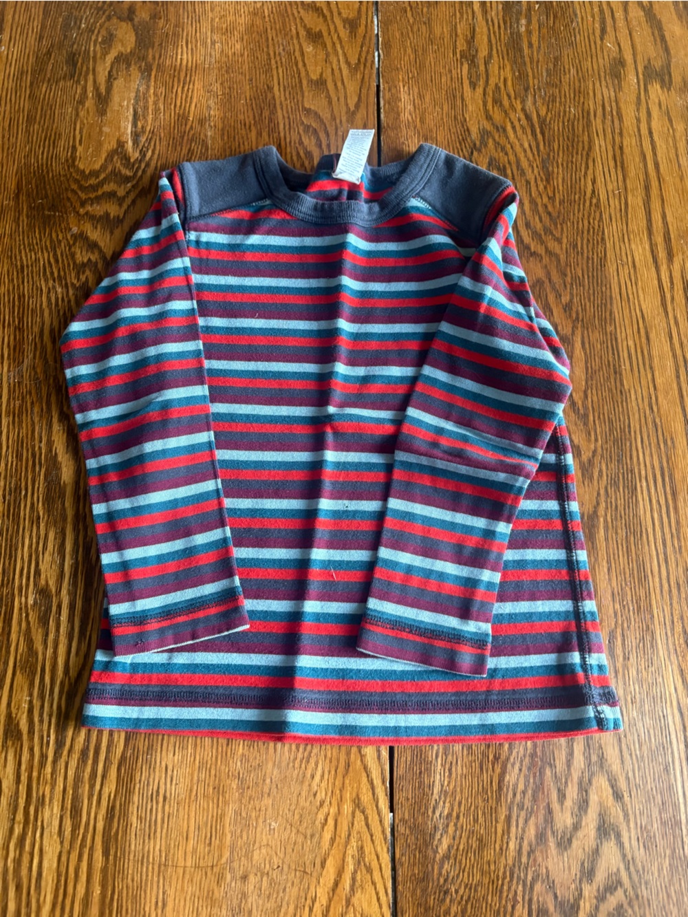 Tea Collection Striped Long-Sleeve Top - Navy, Red & Teal